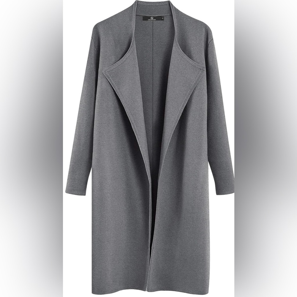 Open Front Gray Duster Cardigan